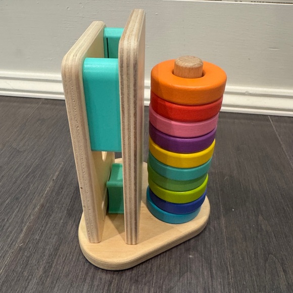 LOVEVERY Other - NWT Lovevery Colorful Wooden Stacking Toy with Push and Play Piece